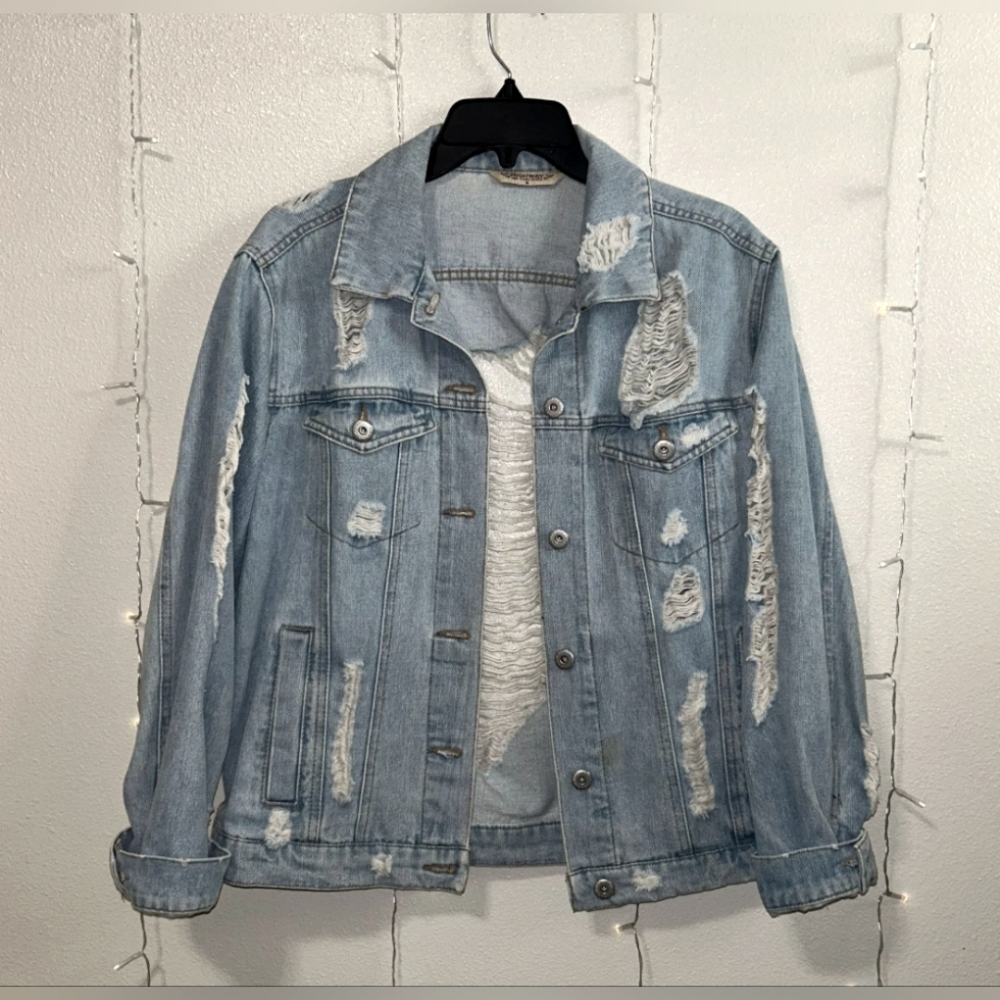 Highway Jeans Denim Distressed Jacket